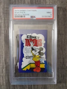 1974 Dandy Disney Tattoos Mickey Mouse Wax Pack PSA 9 - Picture 1 of 2