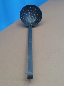 Cucharón colador cucharón antiguo/primitivo siglo XIX metal forjado (3280Tote22) - Imagen 1 de 11