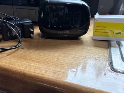 Capella Sleep Easy Digital Alarm Clock W/ am/fm Radio, Black W/ 2 Charging Ports - Image 1 of 4