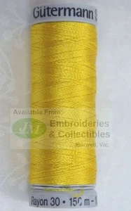 Gutermann Rayon 30, #1023 YELLOW, 150m Machine Embroidery Thread - Picture 1 of 1