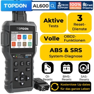 TOPDON ArtiLink600 dispositivo diagnostico auto OBD2 scanner ABS SRS olio SAS BMS tedesco - Foto 1 di 12