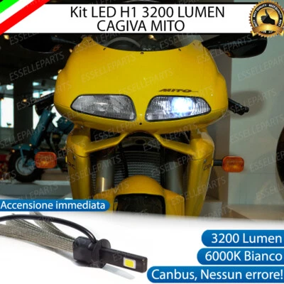 KIT A LED H1 6000K 3200 LUMEN CAGIVA MITO ANABBAGLIANTE ACCENSIONE RAPIDA - Immagine 1 di 2