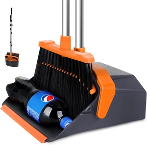 Juego de escoba y recogedor con mango de 51"" de largo, escoba vertical y recogedor combo para - Imagen 1 de 12
