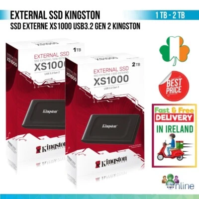Kingston XS1000 External Drive 1TB 2TB 2nd Gen External SSD Drive 1000GB USB 3.2 - Image 1 of 4