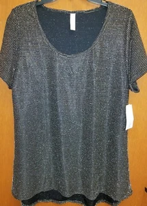 NWT LuLaRoe Elegant Classic Tee XL Black/Noir Copper Sparkle - Bild 1 von 4