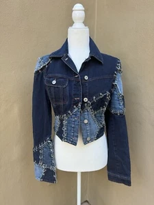 UNIQUE Jean Paul Gaultier Jeans Denim Patchwork Jacket SzS NWOT - Picture 1 of 12