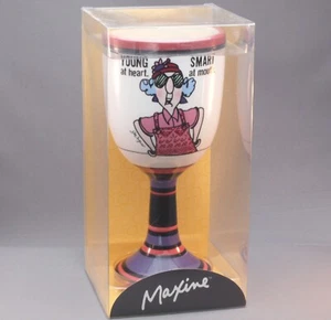 Maxine Young Heart/Smart Mouth Wine Glass Funny Mom Gift - Picture 1 of 3