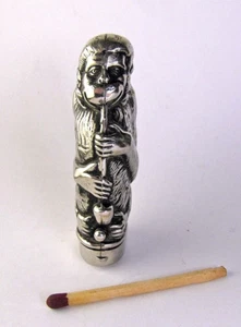 Pipa para fumar mono vintage Match Safe figura de metal plateado Vesta ¡LIMPIA!¡! - Imagen 1 de 5