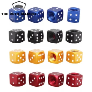 4 Colors Metal Dice Wheel Valve Stem Tire Cap Trims Fr Car Bike Truck Dust Cover - Picture 1 of 13