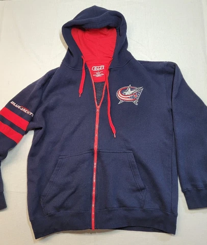 Columbus Blue Jackets CBJ NHL Zip Up Hoodie Sweatshirt E5 Large Adult EUC Cover