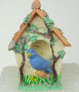 Seltenes Vintage 2,4" Keramik Vogelhaus mit Vogel handgefertigt & handbemalt Taiwan - Bild 1 von 7