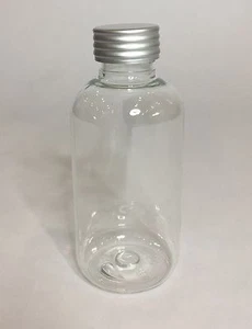 Empty 300ml Plastic Clear Boston Bottles & Silver Grooved ScrewOn Cap ANY AMOUNT - Picture 1 of 1