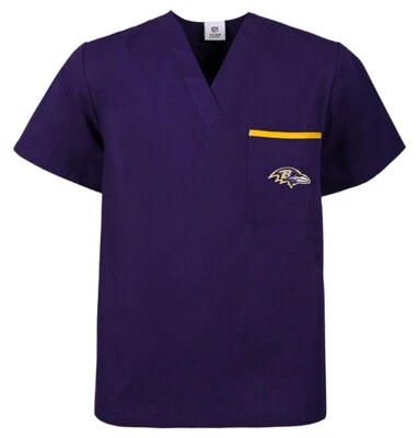 Fabrique Innovations NFL Unisex Baltimore Ravens Team Color Scrub Top - Image 1 of 2