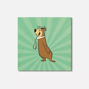 Yogi Bär Cartoon 4" x 4" Quadratische Holzuntersetzer - Bild 1 von 3