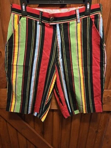 Loudmouth Shorts Herren 32 mehrfarbig gestreift Fresh Prince 80er Golf Chino - Bild 1 von 10