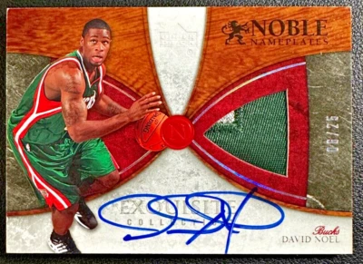 DAVID NOEL 2006-07 UD Exquisite Collection Noble Nameplates Patch Autograph #/25 - Image 1 of 2