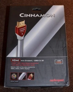 AudioQuest Cinnamon HDMI with ethernet 1080p 3d 20m 65'8" new HDMICIN20 - Picture 1 of 6