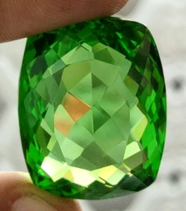 AAA+ 69.70 Ct. Large Green Peridot Cushion Cut Loose Gemstone Gift for Women/Her - Picture 1 of 6