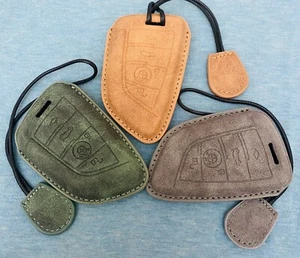 Handmade Genuine Suede Leather Key Cover Case Holder Bag for BMW - Picture 1 of 29