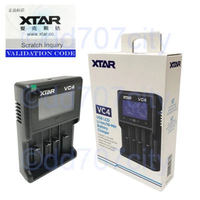 Xtar VC4 USB Battery Charger LCD Display Li-ion Ni-MH 14500 18650 32650 AA AAA - Image 1 of 3
