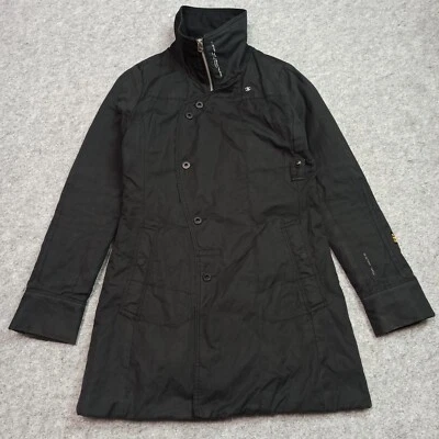 G-Star Veste Femmes TAILLE S Noir Minor-Trench Manteau coton Polyamide Petit - Photo 1/4