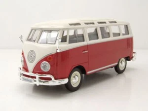 VW Bus T1 Samba Rojo / Coche a Escala Blanco 1:25 1:24 Maisto - Imagen 1 de 8