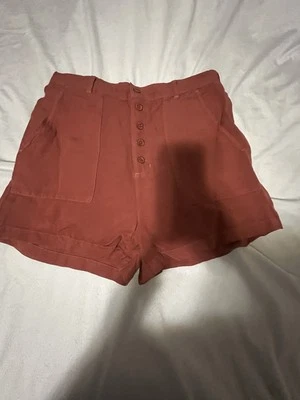 Bella Dahl Rust Color Linen Blend Shorts Size M - Image 1 of 4