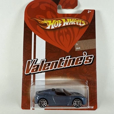 Hot Wheels Valentine's Day Tesla Roadster in Blue-Gray J11 - Image 1 of 3
