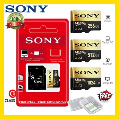 Sony 1TB 512GB 256GB 128GB Micro SD TF Card Class 10 High Speed Flash Memory C10 - Image 1 of 4
