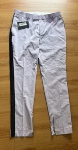 Boohoo Man NWT Men Skinny Fit Taped Suit Trousers Lilac With Black Line 34x32 - Picture 1 of 13