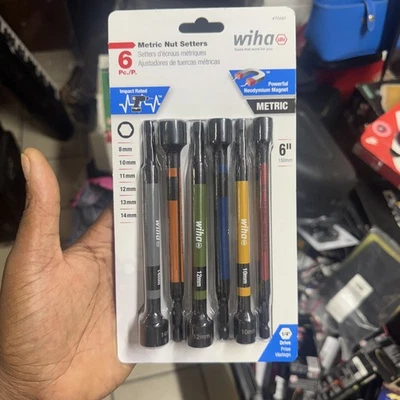 Wiha 70487 6PC Metric Color Coded Nut Setter Set with Magnetic Hex Drive - Image 1 of 2