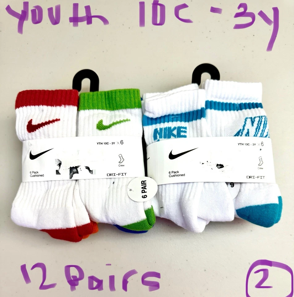 Youth Nike DRI Fit Crew Socks  - Image 1 of 4