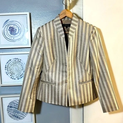 Chaqueta Blazer Jones New York Mujer Oro Crema Talla 6 Foto 1 de 4