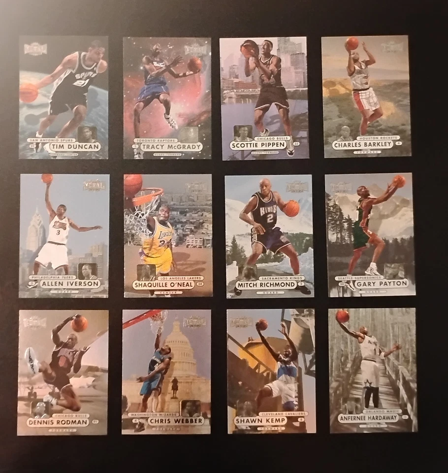 Lote de 12 1997-98 Metal Universe Championship -Duncan/McGrady RC, Iverson quase perfeito+ - Imagem 1 de 4