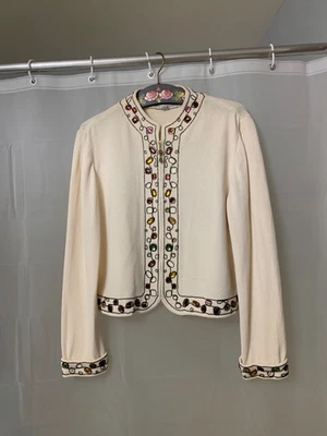 Top St John alta costura noche con piedras de colores talla 8 Foto 1 de 4