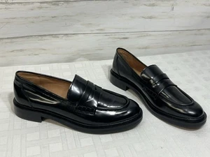 Madewell The Vernon Penny Loafer Shoe Black Leather NM083 Womens 9 Preppy $158 - Picture 1 of 16