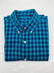 Herren J Crew Marine Türkis Kariert Button Down Hemd Slim Fit Weich Leicht M - Bild 1 von 4