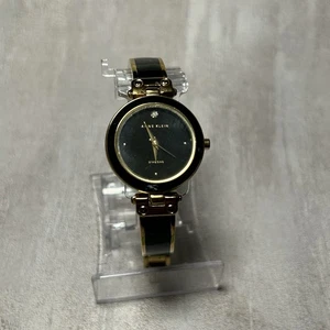 Anne Klein Diamant Damenuhr Schwarz & Gold Armband Elegant 27mm - Neue Batterie " - Bild 1 von 5
