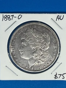 1887 O US MORGAN SILVER DOLLAR $1 ALMOST UNCIRCULATED AU - Picture 1 of 3