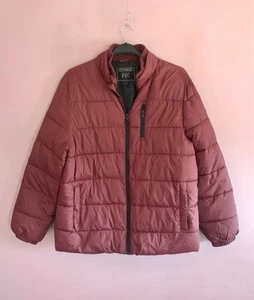 F+F  Size Large Burgundy Wine Quilted Shower Resistant Zipped Jacket - Picture 1 of 3