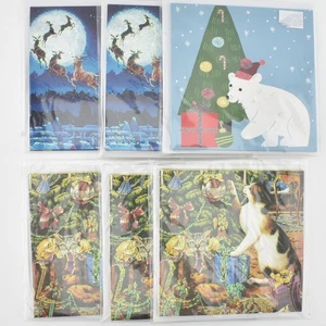 6x Pop-Up Christmas Greeting Cards Reindeer Polar Bear Up  Paper Xmas 3D Card A - Picture 1 of 8