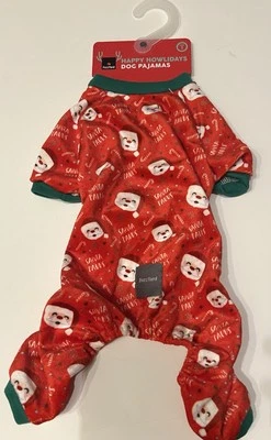 Santa Paws Christmas Dog Pajamas Fuzz Yard Size 1 Snap Close - Image 1 of 4