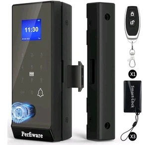 Perfiware Smart Schiebetürschloss mit Fingerabdruck Tastatur für Glas/Holz LG2375 - Bild 1 von 8