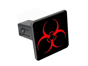 Biohazard Warning Symbol - 1 1/4 inch (1.25") Trailer Hitch Cover Plug - Picture 1 of 1