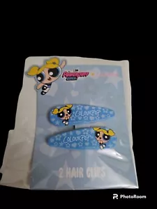 2 Pairs COLOURPOP Powerpuff Girls Blue Snap Hair Clips BUBBLES - Picture 1 of 1