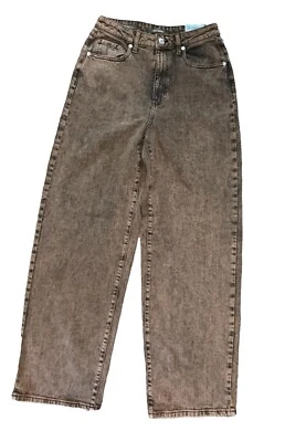 Pantalones de mezclilla para mujer Wild Fable holgados cintura alta talla 4 27”x 31,5” marrón negro Foto 1 de 4