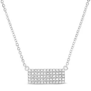 14k White Gold 1/4 Cttw Diamond Pendant Necklace 18" Silver Chain Gift for Women - Picture 1 of 8