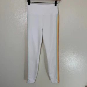 Spiritual Gangster White Side Stripe Workout Yoga Athletic Leggings Sz Medium M - Picture 1 of 6