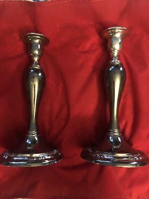 Par de candelabros vintage plateados ONEIDA Japón resistentes al deslustre Foto 1 de 4