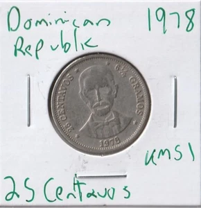 Moneda República Dominicana 25 Centavos 1978 KM51 - Imagen 1 de 2